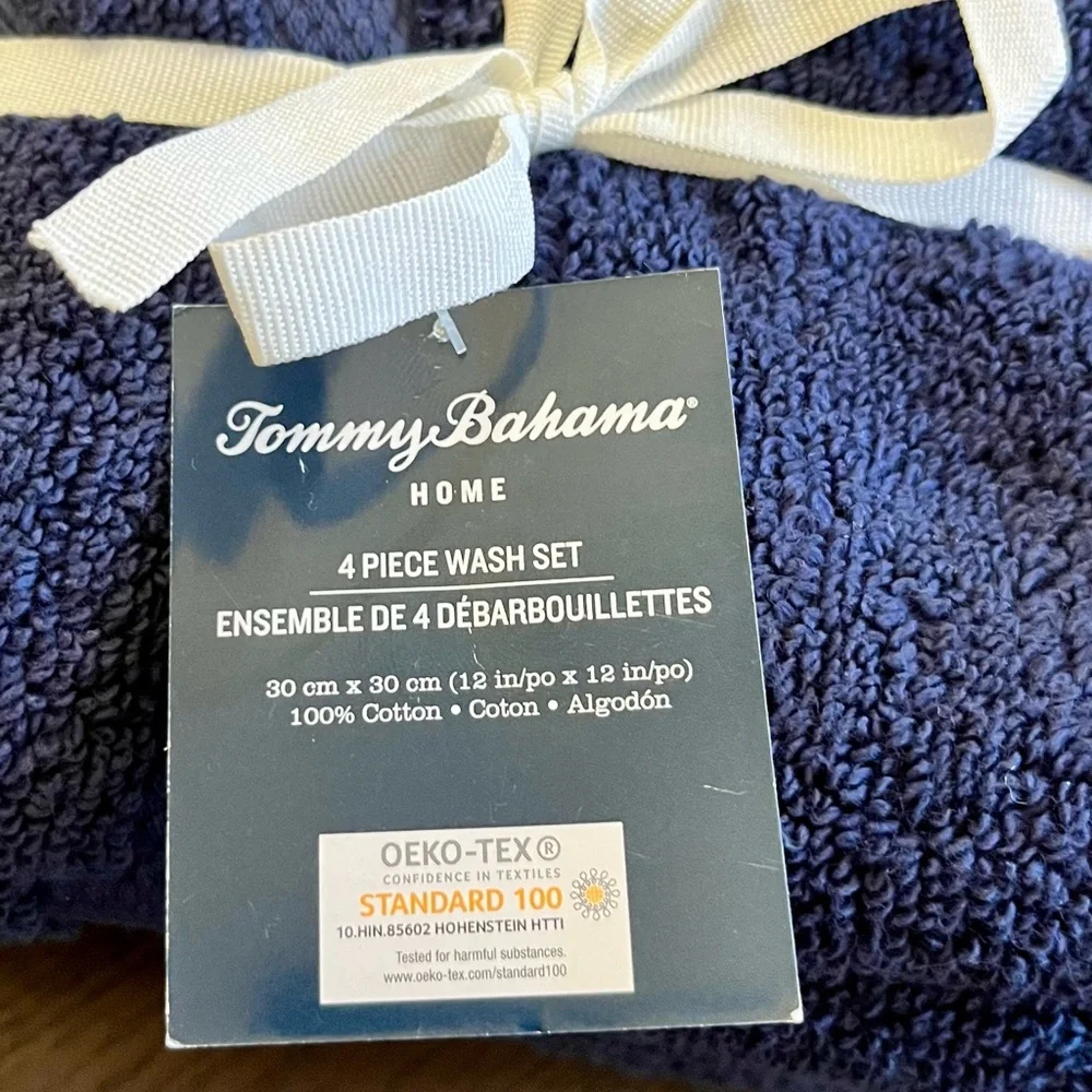 4 Piece Tommy Bahama Navy Wash Set